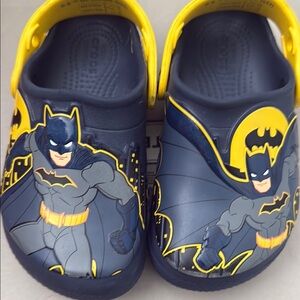 CROCS Blue and Yellow Slippers with Fun Design